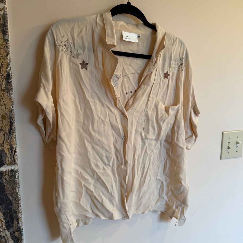 The Room Beige Embroidered Blouse